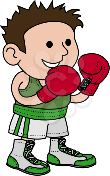 Royalty Free Clipart Image of a Male Boxer