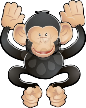 Royalty Free Clipart Image of a Chimpanzee