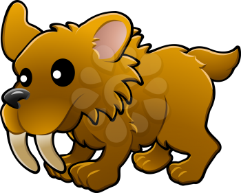 Royalty Free Clipart Image of a Sabre-Toothed Cat