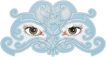 Royalty Free Clipart Image of Eyes Surrounded by a Mask