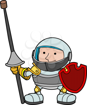 Royalty Free Clipart Image of a Young Knight