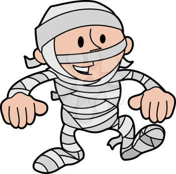 Royalty Free Clipart Image of a Wrapped Up Mummy
