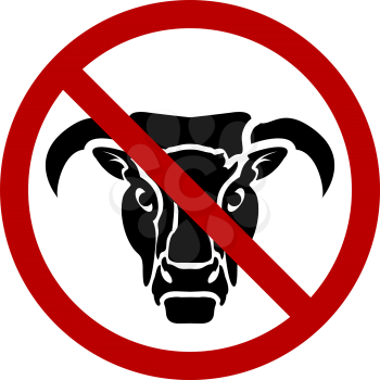Royalty Free Clipart Image of a No-Bull Icon