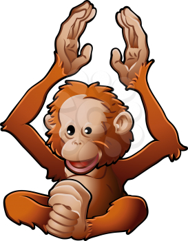 Royalty Free Clipart Image of an Orangutan 