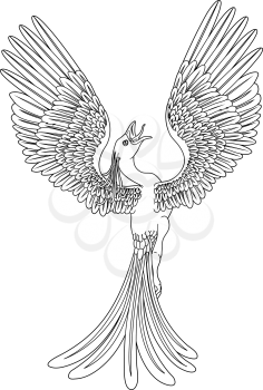 Royalty Free Clipart Image of a Phoenix 