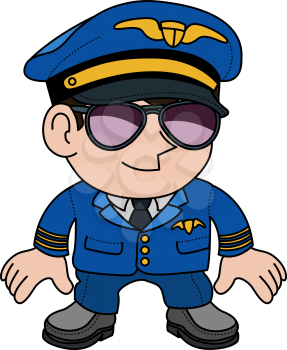 Royalty Free Clipart Image of a Pilot in Aviator Glasses