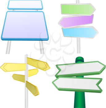 Royalty Free Clipart Image of Blank Signposts 