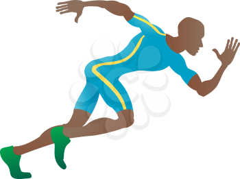 Royalty Free Clipart Image of a Sprinter 