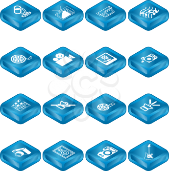 Royalty Free Clipart Image of Media Related Icons