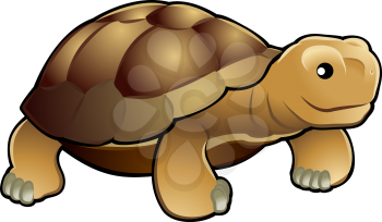 Royalty Free Clipart Image of a Cute Tortoise 