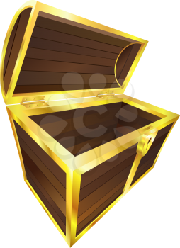 Royalty Free Clipart Image of a Wooden Pirate Chest