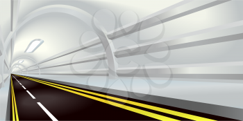 Royalty Free Clipart Image of a Tunnel Road 