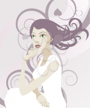 Royalty Free Clipart Image of an Ethereal Woman 