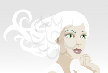 Royalty Free Clipart Image of an Ethereal Woman 