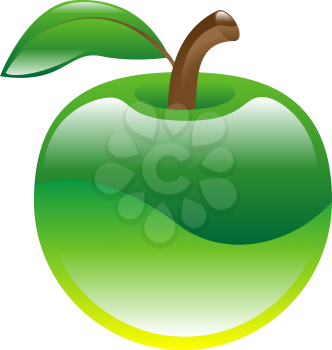 Royalty Free Clipart Image of a Green Apple