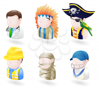 Royalty Free Clipart Image of Illustrations of People 
