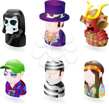 Royalty Free Clipart Image of Avatars of People