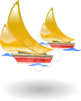Royalty Free Clipart Image of Two Sailboats 