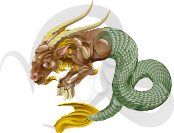 Royalty Free Clipart Image of a Capricorn Sign