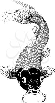 Royalty Free Clipart Image of a Koi Fish