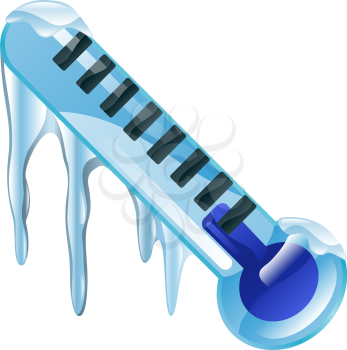Royalty Free Clipart Image of a Frozen Thermometer