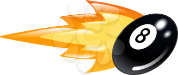 Royalty Free Clipart Image of a Flaming Eight Ball