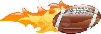 Royalty Free Clipart Image of a Flaming American Football