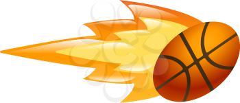 Royalty Free Clipart Image of a Flaming Basketball 