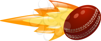 Royalty Free Clipart Image of a Flaming Cricket Balls