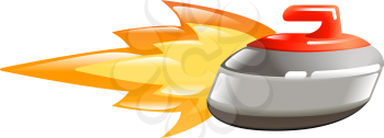 Royalty Free Clipart Image of a Flaming Curling Stone