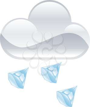 Royalty Free Clipart Image of a Cloud and Hail