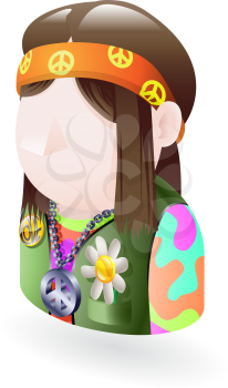 Royalty Free Clipart Image of a Hippie 