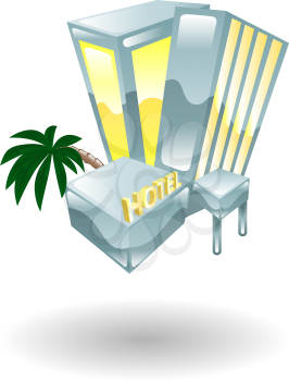Royalty Free Clipart Image of a Hotel