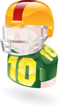 Royalty Free Clipart Image of an Illustration of a Football Player