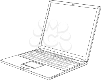 Royalty Free Clipart Image of a Laptop Outline