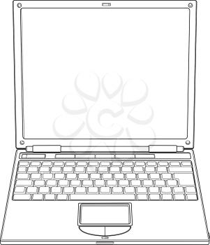 Royalty Free Clipart Image of an Open Laptop 
