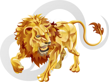 Royalty Free Clipart Image of a Leo Zodiac Symbol