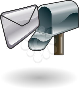 Royalty Free Clipart Image of a Mailbox With a Letter