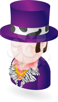 Royalty Free Clipart Image of a Pimp Character