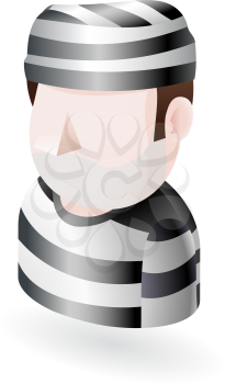 Royalty Free Clipart Image of a Prisoner Avatar
