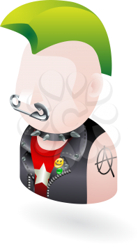 Royalty Free Clipart Image of a Punk Rockers