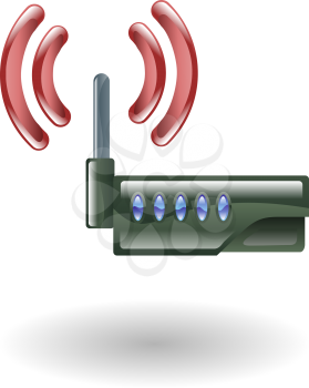 Royalty Free Clipart Image of an Illustration of a Router