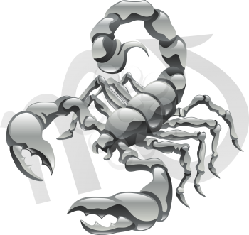 Royalty Free Clipart Image of a Scorpio Scorpion