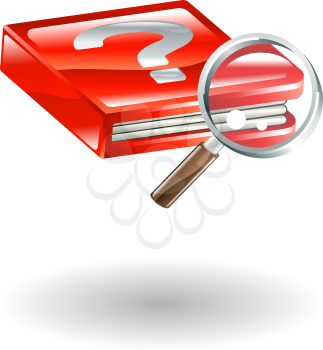 Royalty Free Clipart Image of a Magnifying Glass and Book