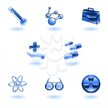 Royalty Free Clipart Image of a Series of Medical Related Icons