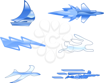 Royalty Free Clipart Image of Speed Icon Sets