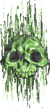 Royalty Free Clipart Image of a Virus Skull Concept 