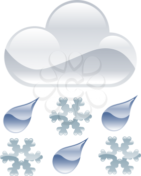 Royalty Free Clipart Image of a Cloud and Sleet