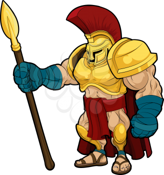 Royalty Free Clipart Image of a Spartan Gladiator