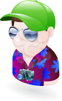 Royalty Free Clipart Image of a Male Tourist